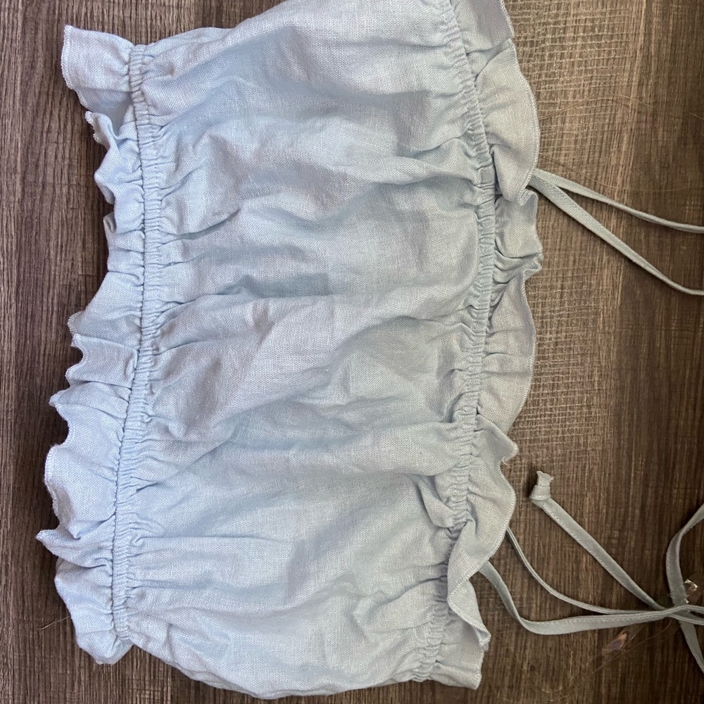 L.a hearts light blue crop top